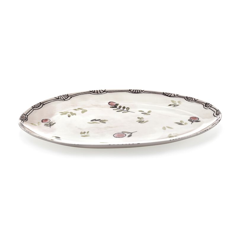 Marni Midnight Flowers Small Oval Plate - Mirtillo Nude image number 0